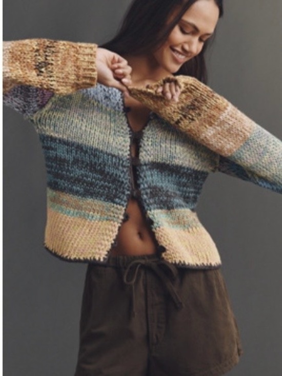 Anthropologie Sweaters - Anthropologie Pilcro keyhole multi-color cardigan sweater size XS NWT